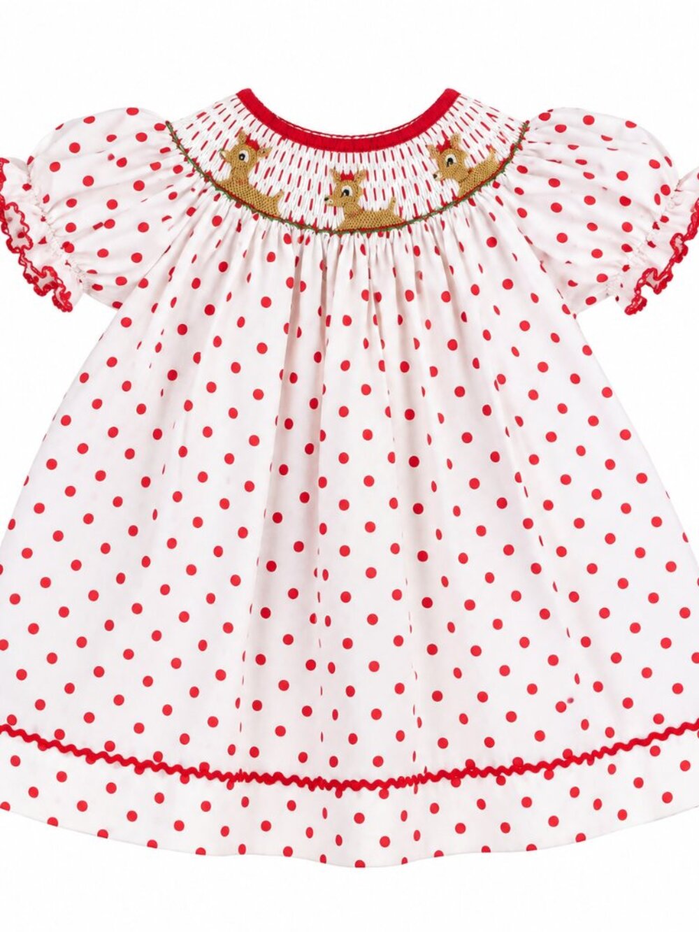 Silly Goose Hand-Smocked Rudolph Christmas Dress — Size 2